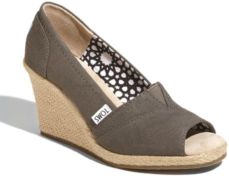 Toms Canvas Wedge (women) in Gray (ash grey) | Lyst