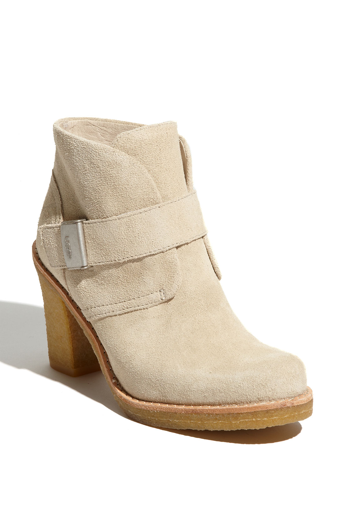 Ugg Brienne Sand Suede Crepe Heel Bootie in Beige (sand) Lyst