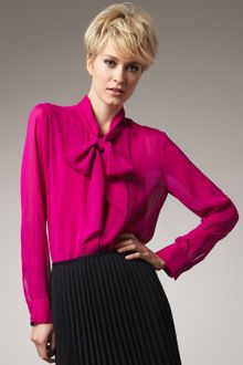 DKNY Tie-neck Blouse - Lyst
