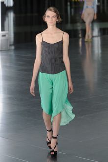Jonathan Saunders Spring 2012 Green Dotted Mid-Length Skirt - Lyst