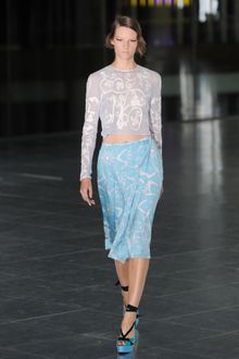 Jonathan Saunders Spring 2012 Blue Paisley Knee-Length Skirt - Lyst