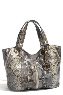 Michael by Michael Kors Moxley - Medium Python Embossed Shoulder Tote - Lyst