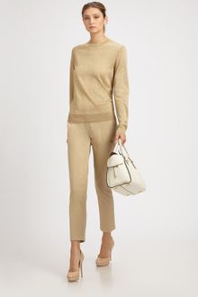 Michael Kors Cropped Stretch Cotton Trousers - Lyst