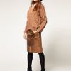 River Island Metallic Leather Pencil Skirt in Gold - Lyst