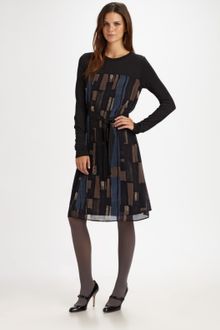 Weekend By Maxmara Sheer Overlay Knit Dress - Lyst