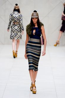 Burberry Prorsum Spring 2012 Raffia Wedge Sandals In Brown - Lyst