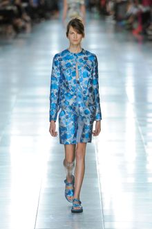 Christopher Kane Spring 2012 Blue Flower Print Sleeveless Cocktail Dress - Lyst
