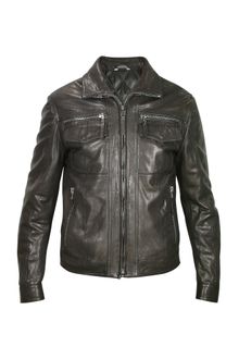 Forzieri Mens Black Genuine Leather Motorcycle Jacket - Lyst