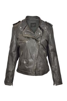 Forzieri Dark Brown Assymetrical Zip Leather Motorcycle Jacket - Lyst