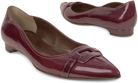 burgundy ballerina shoes