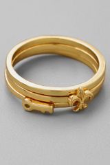 Gorjana Key & Fleur De Lis Stacking Rings