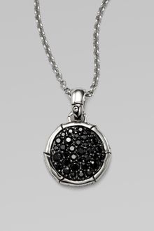 John Hardy Black Sapphire Accented Sterling Silver Bamboo Pendant Necklace - Lyst