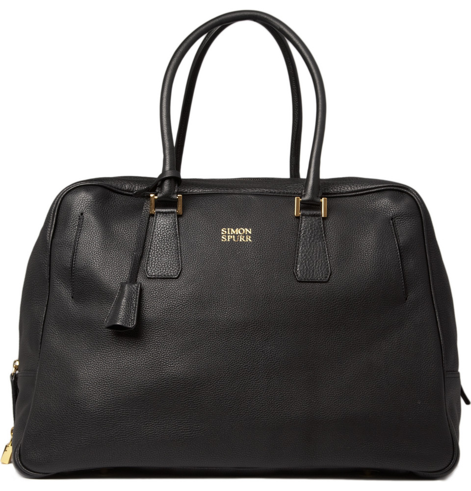 mens black leather travel bag