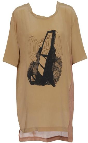 Acne Zoe Feather Crepe Silk Top - Lyst