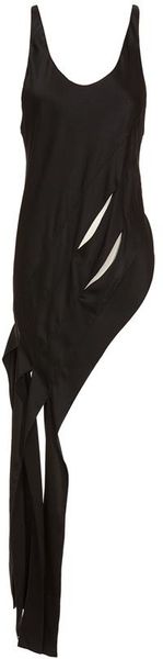 Alexander Wang Silk Streamer Tank Top in Black - Lyst