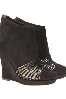 Alexandre Birman Suede Wedges with Python Straps - Lyst