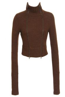 Ann Demeulemeester Alpaca Wool Knit Cardigan with Zip Front - Lyst
