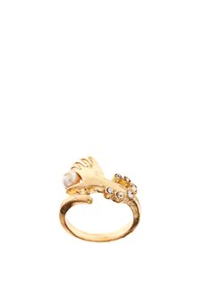 ASOS Collection Asos Hand Holding Pearl Ring - Lyst