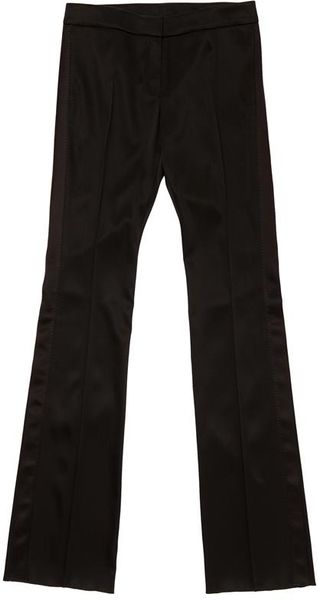 Burberry Prorsum Slim Fit Satin Trousers in Black - Lyst