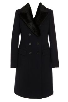 Burberry Prorsum Cashmere-wool Coat with Rabbit Fur Collar - Lyst