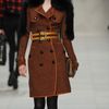 Burberry Prorsum Wool Tweed Trench Coat with Fox Fur Panels in Orange - Lyst