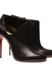 Christian Louboutin Leather Cutout Ankle Boots - Lyst