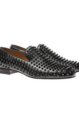 Christian Louboutin Rollerboy Spiked Leather Slipper Shoes