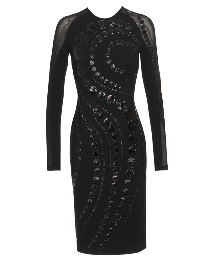 David Koma Tight Fitted Long Dress In Polyester Jersey In Black Lyst