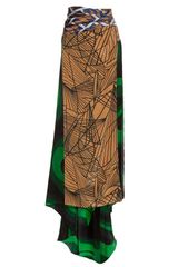 Dries Van Noten Sabi Mixed Silk and Print Maxi-skirt