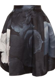 Lanvin Rose Printed Cotton-silk Pleated Skirt - Lyst