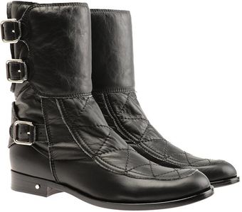  Rick Leather Biker Boots with Flat Heels 