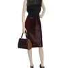 Marc Jacobs Highwaisted Wool Knit and Lamb Hair Pencil Skirt in Purple (burgundy) - Lyst