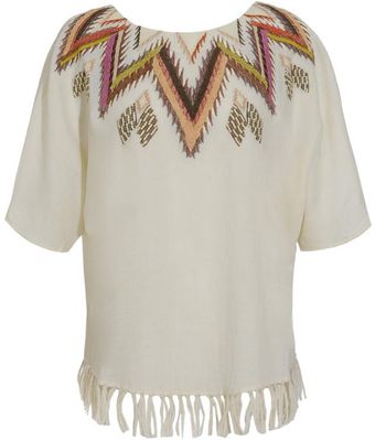  Hand-embroidered Wool Dolman Top 