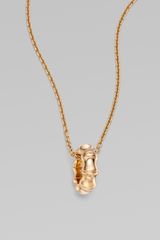 Gucci 18k Pink Gold Bamboo Pendant Necklace