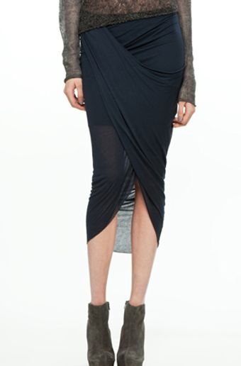Helmut Lang Front Wrap Skirt in Blue Lapis - Lyst