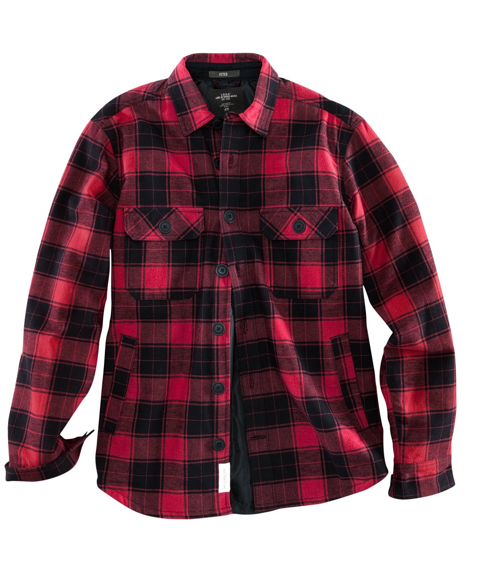 black and red flannel men