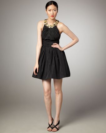 Robert Rodriguez Black Label Mackenzie Gathered Dress, Black - Lyst