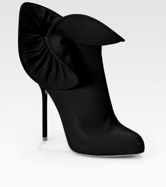 Sergio Rossi Leather Ruffle Ankle Boots - Lyst