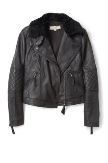 Vanessa Bruno Athé Black Leather Motorcycle Jacket - Lyst