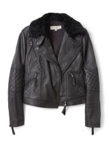 Vanessa Bruno Athé Black Leather Motorcycle Jacket