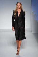 Alberta Ferretti Spring 2012 Black Sheer Trenchcoat