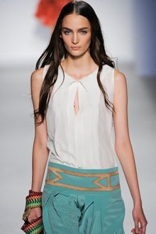 Alberta Ferretti Spring 2012 Emerald Satin Midi Skirt - Lyst