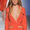Alberta Ferretti Spring 2012 Leather Collared Coral SkirtSuit with Pleated Skirt in Orange (gold, orange) - Lyst