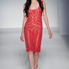 Alberta Ferretti Spring 2012 Saffron See Through/lace KneeLength Dress in Red - Lyst
