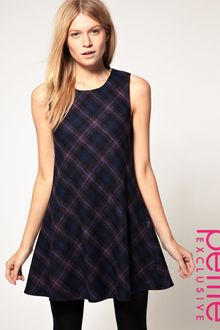 ASOS Collection Asos Petite Exclusive 60s Dress in Check - Lyst
