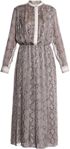  Chiffon Snake Print Dress 
