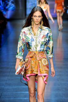 D&G Spring 2012 Long Sleeve Printed Button Front Shirt - Lyst