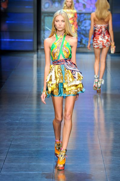 D&g Spring 2012 Scarf Wrapped Wedges in Orange - Lyst
