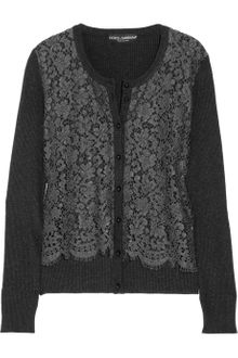 Dolce & Gabbana Lace Front Cardigan - Lyst