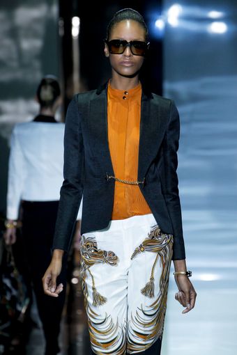 Gucci Spring 2012 Mustard Silkl Blouse - Lyst